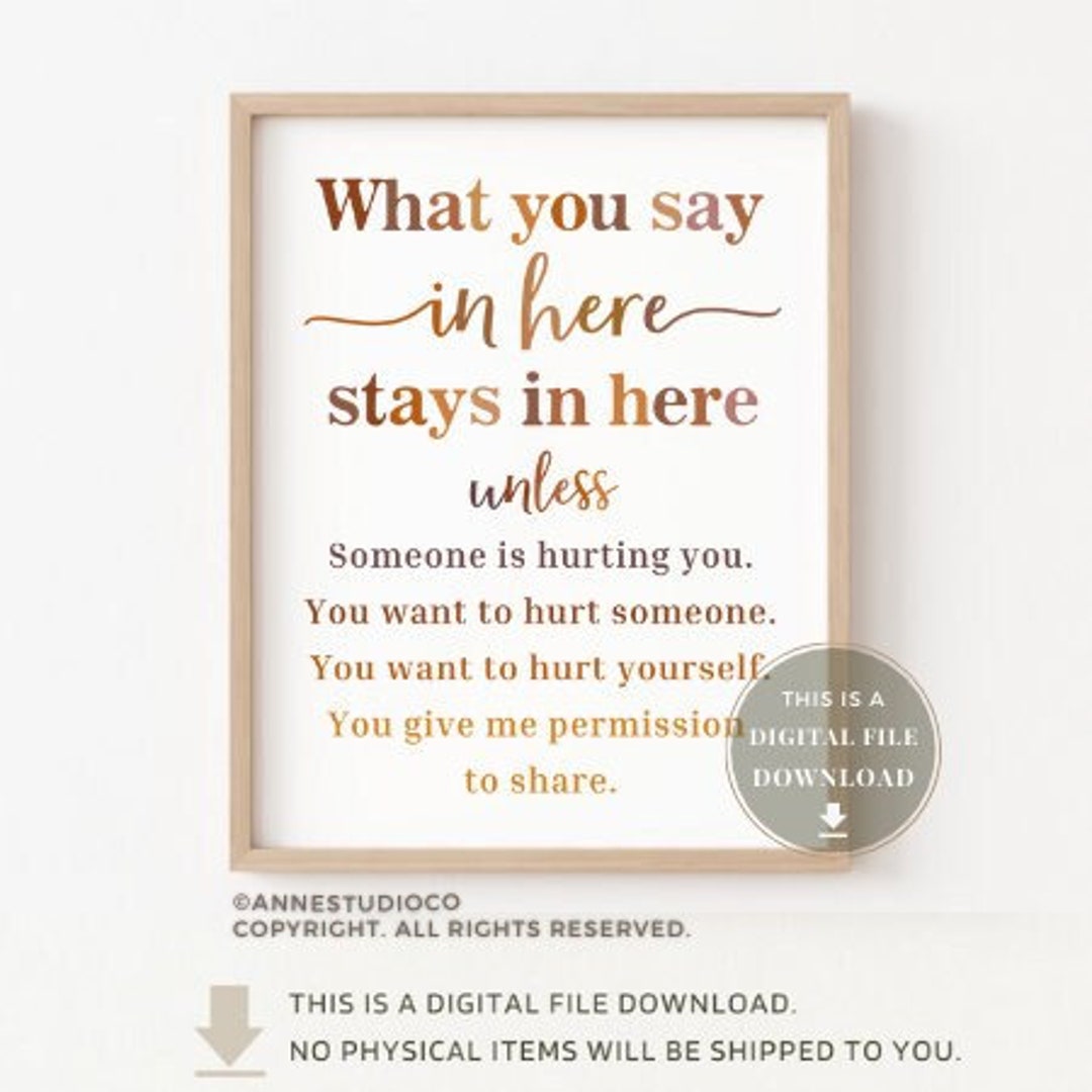 What You Say in Here Stays in Here Poster Confidentiality Sign Print