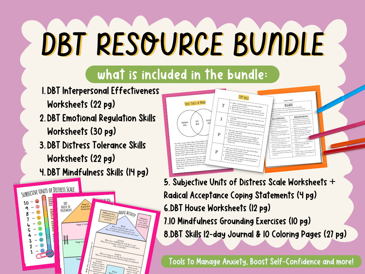 Dbt Tools.pdf DBT Worksheets Bundle DBT Tools Therapy Resource Workbook Emotional ...