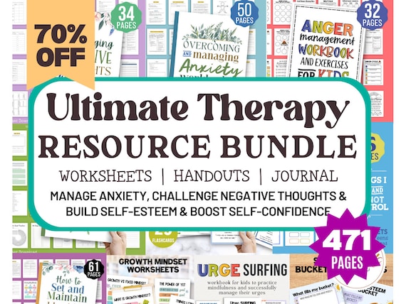 471 Counseling Worksheets Bundle School Counselor Resource Personal Boundaries Anger Management Social Work Dialectical Therapy Bundle DBT
