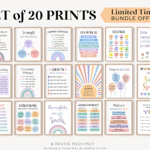 20 Social Worker Office Decor Poster School Psychologist Wall Art Work Prints Desk Psychology Sign Counselling Bundle Counsellor Door Gifts