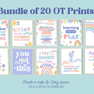 20 OT Poster Occupational Therapist Office Decor Play Therapy Wall School Art Bulletin Gift Room Board OT Printable