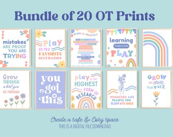 20 OT Poster Occupational Therapist Office Decor Play Therapy Wall School Art Bulletin Gift Room Board OT Printable