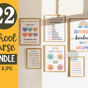 School Health Room Decorations Clinic Bulletin Board Sign Nurse Posters Decoration Where is The School Nurse Door Gifts Printable Nursing