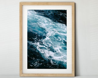 Kunstdruck: Blaue Wellen im Meer / Azoren (Poster, Fine Art Print, Leinwand)