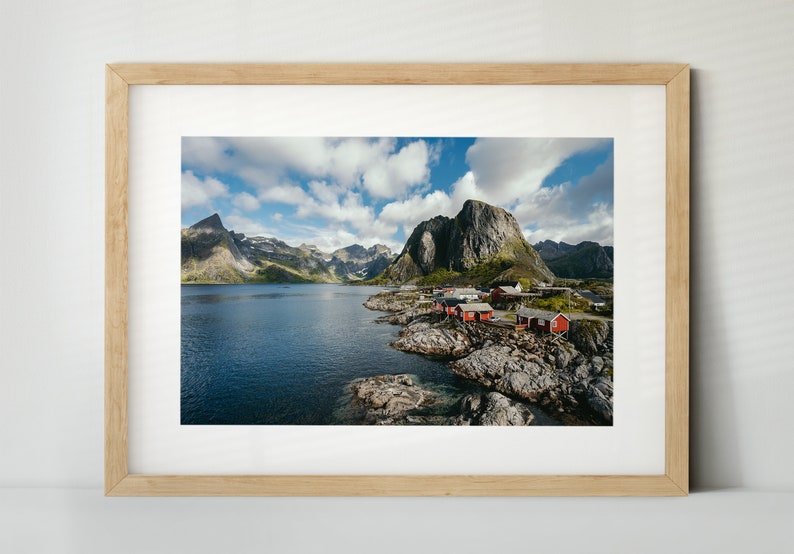 Hamnoy, Lofoten Poster, Fine Art Print, Leinwand Landschaft, Norwegen Bild 1