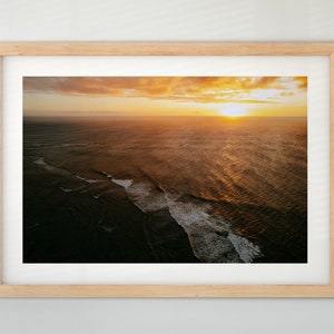 Poster Sonnenuntergang am Meer von oben (Foto, Fine Art Print, Leinwand)