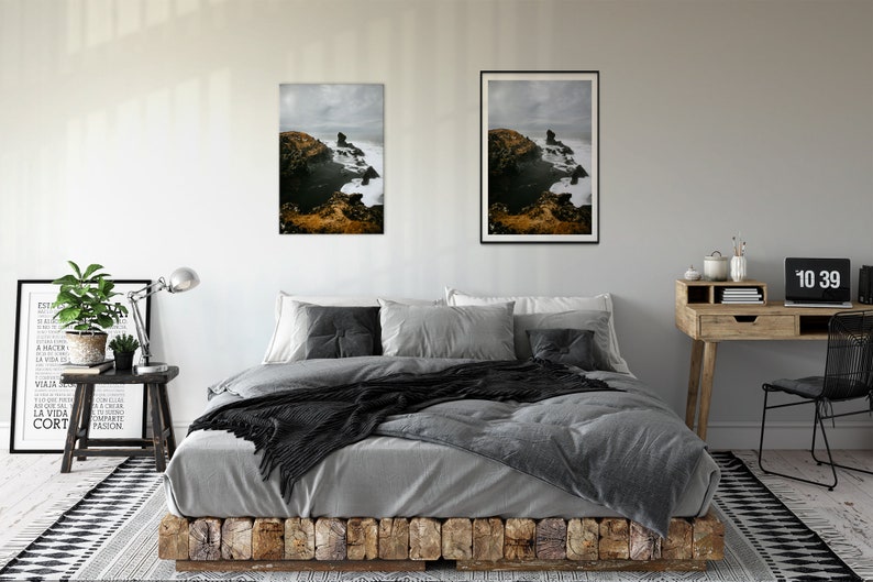 Black beach in Iceland poster, fine art print, canvas Djúpalónssandur image 2