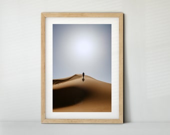 Sun in the desert in Morocco (photo, fine art print, canvas)