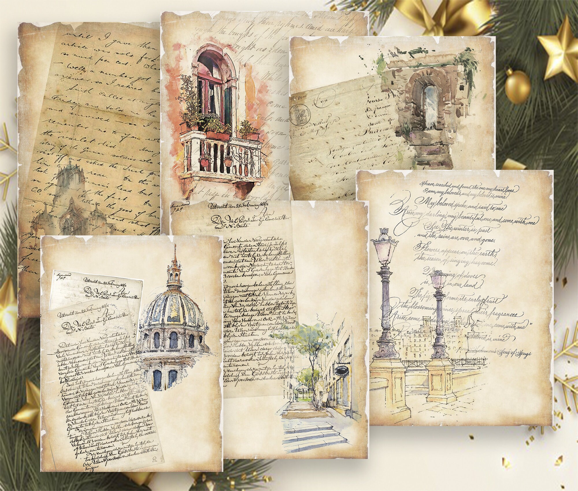 Junk Journal Printable, Junk Journal Printable Ephemera , Old Paper S…