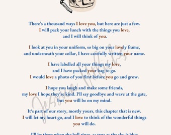 First Day of School poem