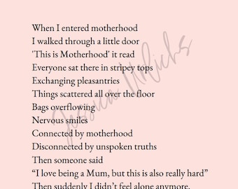 Welcome To Motherhood poem