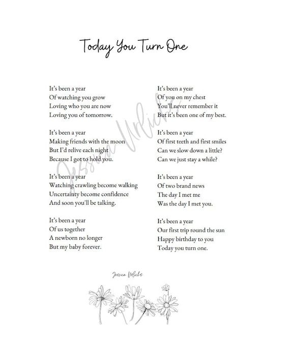1st birthday poem deals