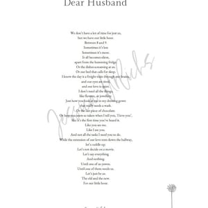 Dear Husband poem Our little Hour 'dear partner' version included image 1