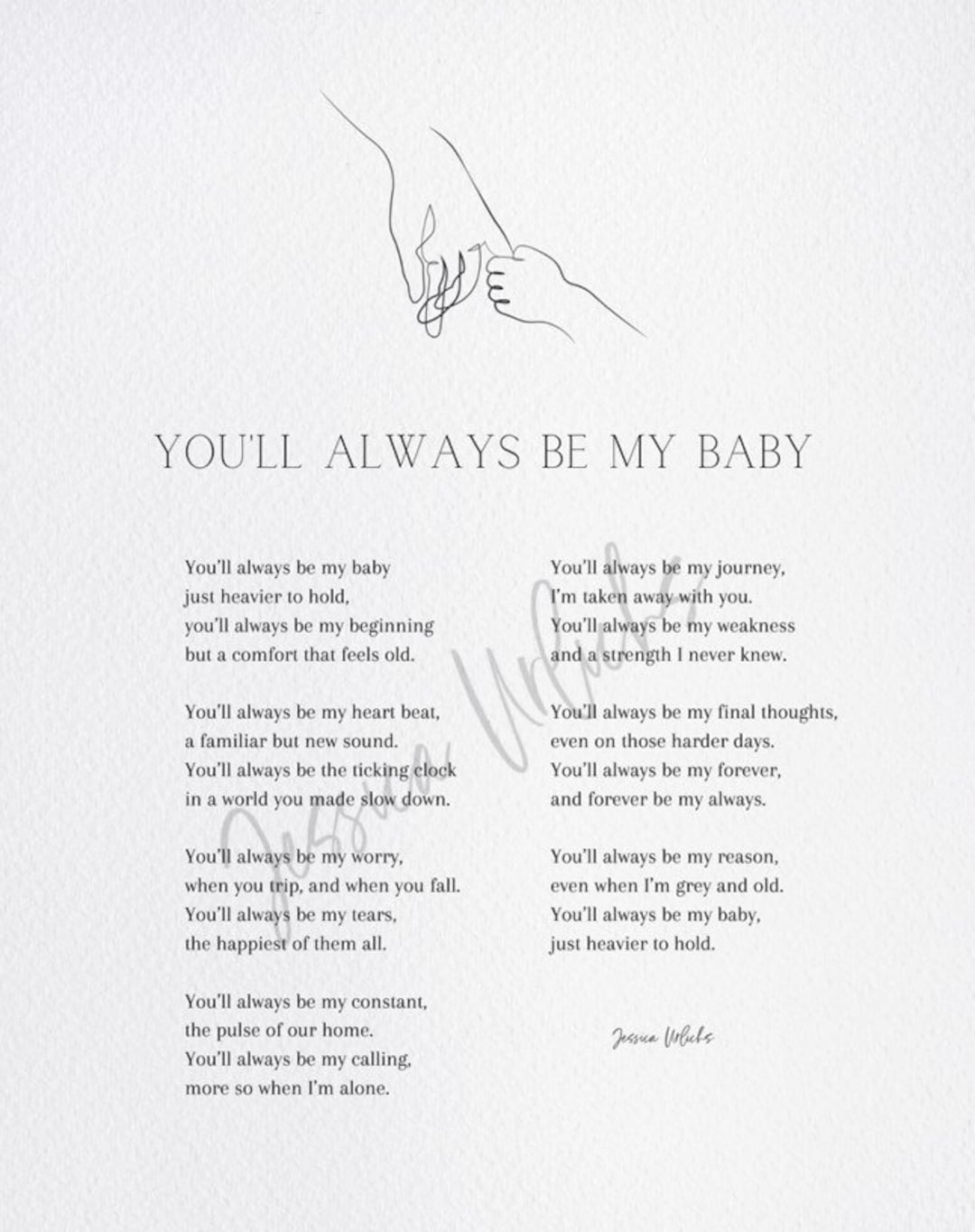 You'll Always Be My Baby Poem with Design - Etsy