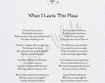 When I Leave This Place poem