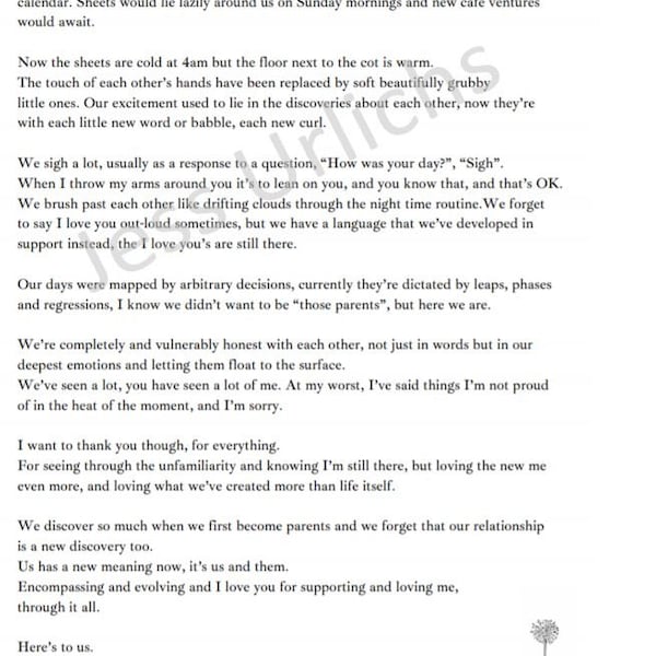 Here's to Us poem (partners poem)