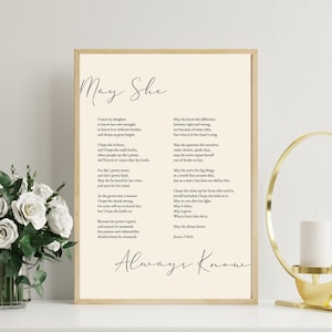 May She Always Know poem with design