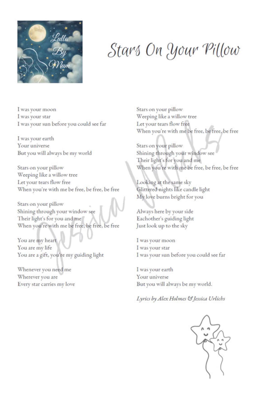 Stars on Your Pillow Lyrics - Etsy