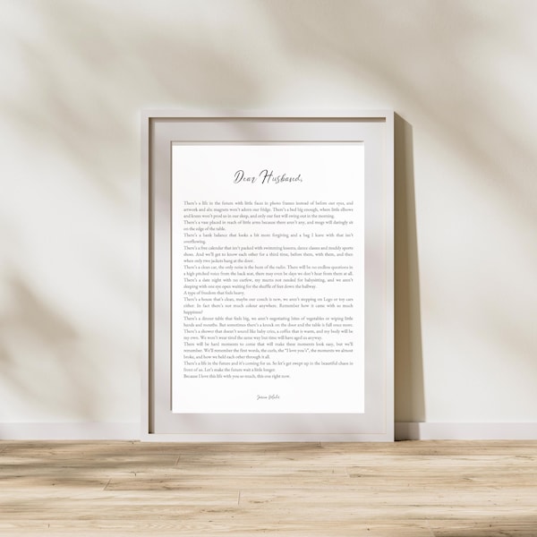 Dear Husband poem -The Future Can Wait (version without 'dear husband' attached)