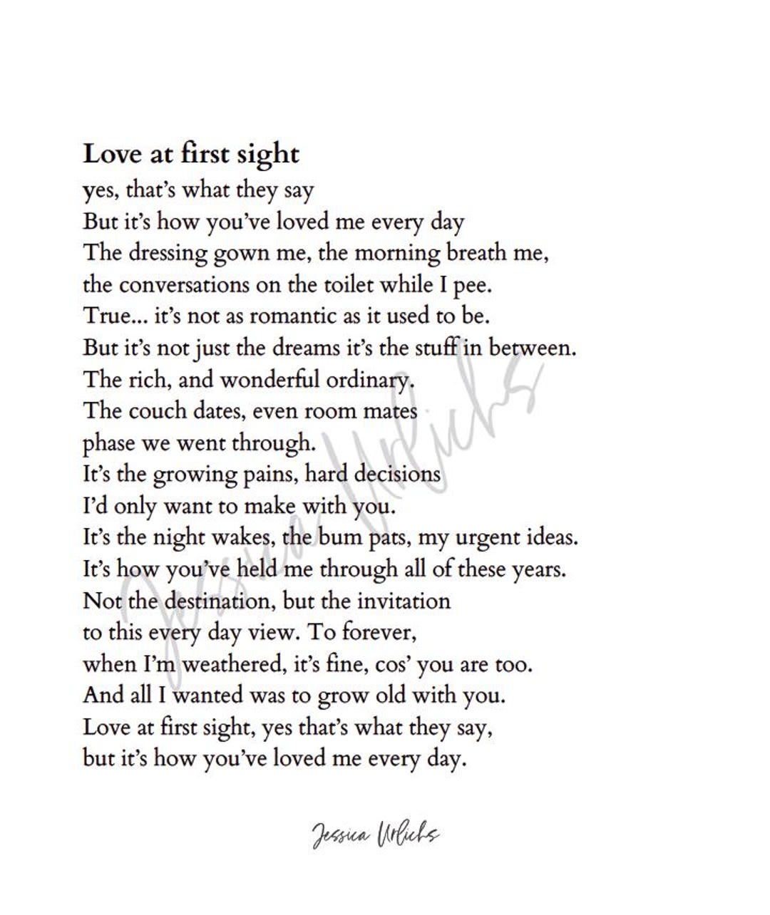 Love at First Sight Poem - Etsy New Zealand