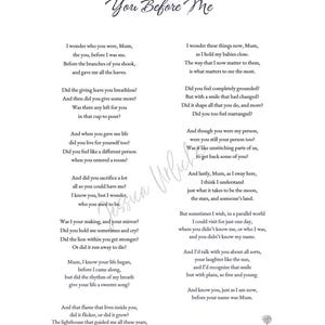 You Before Me (a poem to our mothers)