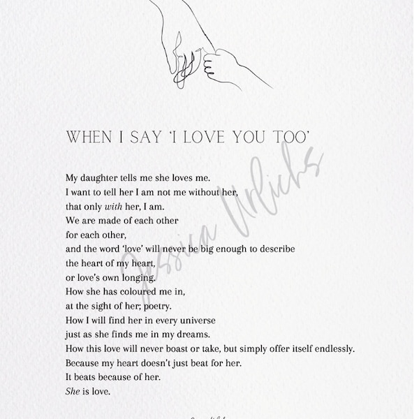 When I Say I Love You Too-gedicht (voor hem en haar)