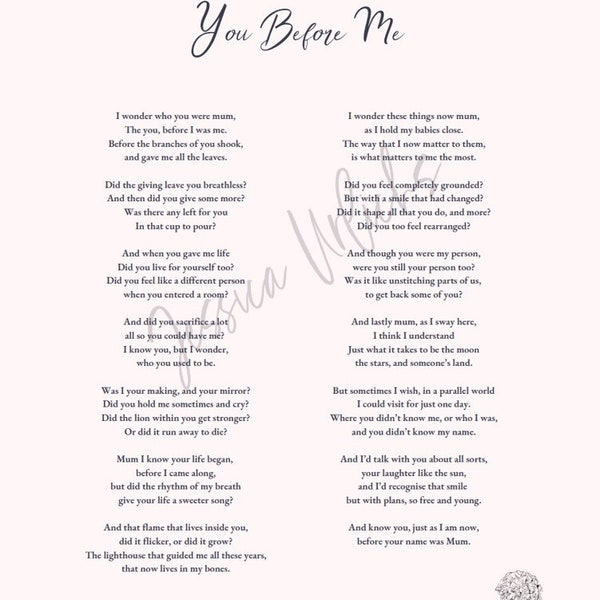 You Before Me (een gedicht voor onze moeders)