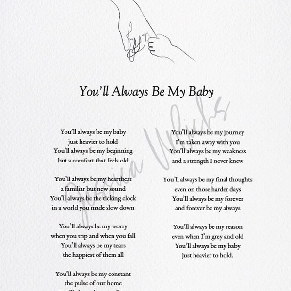 You'll Always Be My Baby poem (with design)