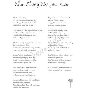 Poema Cuando tu nombre era mamá (versión para mamá dentro del archivo)