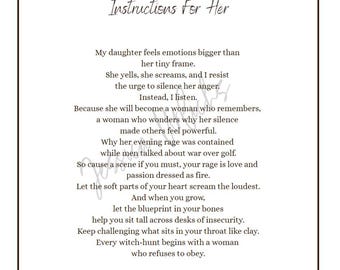 Instructions For Her (for our fiesty girls)