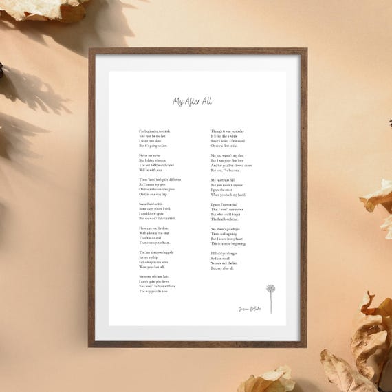 lines from a poem... 他2本DVD My After All Poem - Etsy