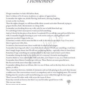I Remember poem
