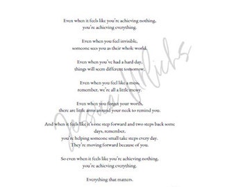 Everything That Matters poem