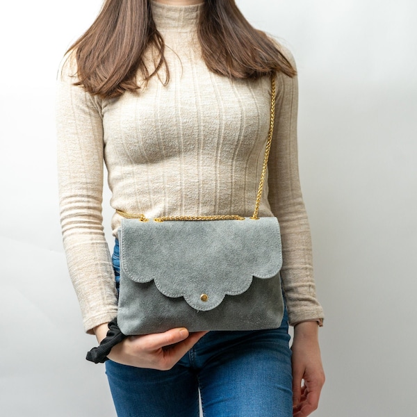 Crossbody bag "Ana" in black, beige, cognac, blue, brown, handmade, leather shoulder bag, shoulder bag, satchel bag, clutch