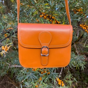 Mini sac à main « Mila », Sac à bandoulière, Sac à main en cuir, Sac à main pour femmes, Cuir véritable, Cuir à vie, Marron, Sac à bandoulière, Sac petit