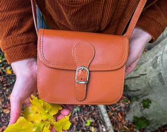small shoulder bag "Mila", shoulder bag, leather handbag, women satchel bag, genuine leather, lifetime leather, brown, leather colors natural
