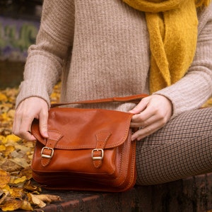 Vintage leather handbag Ava, Lifetime Leather, handmade, leather handbag women, genuine leather, shoulder bag, satchel bag image 5