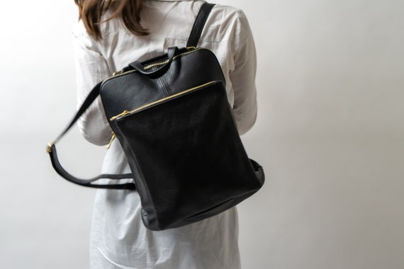Minimalist leather clearance backpack