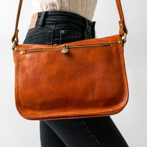 Leather handbag Ava, Lifetime Leather, handmade, leather handbag women, genuine leather, shoulder bag, satchel bag, vintage, boho, plain image 7