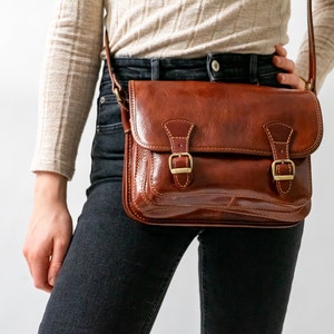 Sac à main en cuir « Ava », Lifetime Leather, fait main, sac à main en cuir femme, cuir authentique, sac à bandoulière, sac cartable, vintage, boho, uni