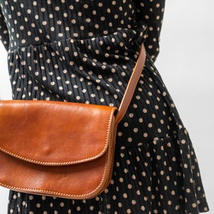 Sac cartable "Cara", sac à bandoulière, sac à main en cuir, sac à main en cuir, cuir véritable, cuir à vie, marron, sac à bandoulière, sac moyen