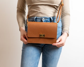 ZOLA minimalist shoulder bag made of genuine leather, shoulder bag, minimalist women's handbag, leather bag in different colors