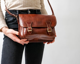 Vintage leather bag "Ava", saddle bag, Lifetime Leather, handmade, women's, genuine leather, robust handbag, shoulder bag