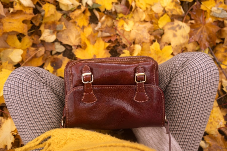 Vintage leather handbag Ava, Lifetime Leather, handmade, leather handbag women, genuine leather, shoulder bag, satchel bag image 7