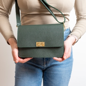 ZOLA Umhängetasche Handtasche Damne aus Echtleder, Schultertasche, minimalistische Damenhandtasche, Ledertasche mit verstellbarem Gurt