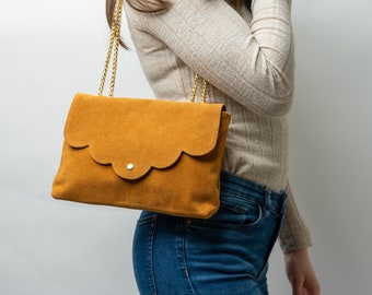 Crossbody bag "Ana" in black, beige, cognac, blue, brown, handmade, leather shoulder bag, shoulder bag, satchel bag, clutch