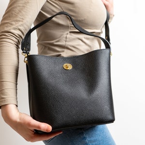 Sac à main UNO, sac à bandoulière en cuir véritable, sac à bandoulière avec plusieurs options de transport, sac à bandoulière avec de nombreux compartiments