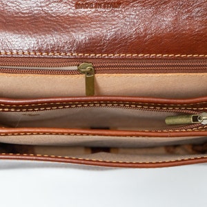 Satchel Bag Cara, Shoulder Bag, Leather Handbag, Leather Handbag, Genuine Leather, Lifetime Leather, Brown, Shoulder Bag, Bag Medium image 10