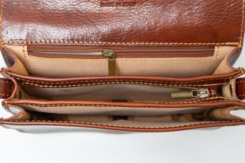 Satchel Bag Cara, Shoulder Bag, Leather Handbag, Leather Handbag, Genuine Leather, Lifetime Leather, Brown, Shoulder Bag, Bag Medium image 10