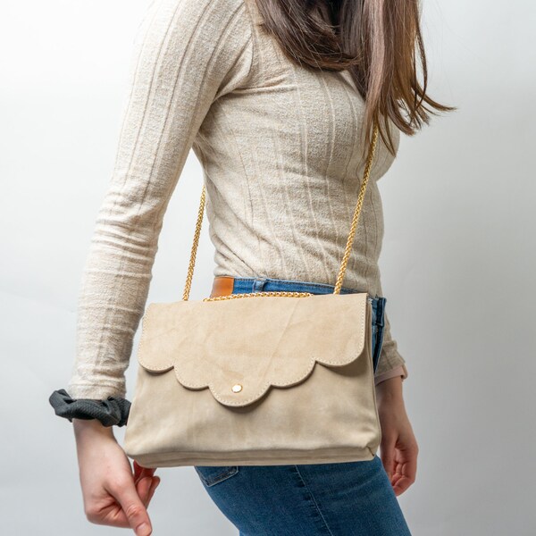 Crossbody bag "Ana" in black, beige, cognac, blue, brown, handmade, leather shoulder bag, shoulder bag, satchel bag, clutch